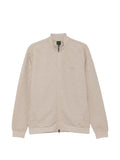 BOSS check-pattern zip-up cardigan