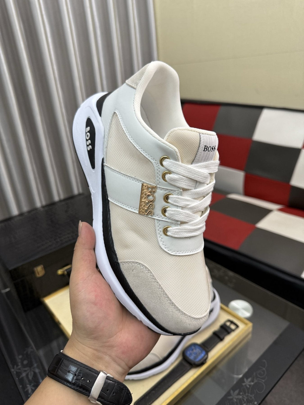 BOSS Men's Color-Block Low-Top Sneakers